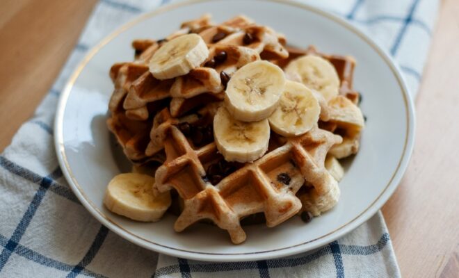 banana oat waffles