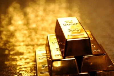 stack of gold bars.
