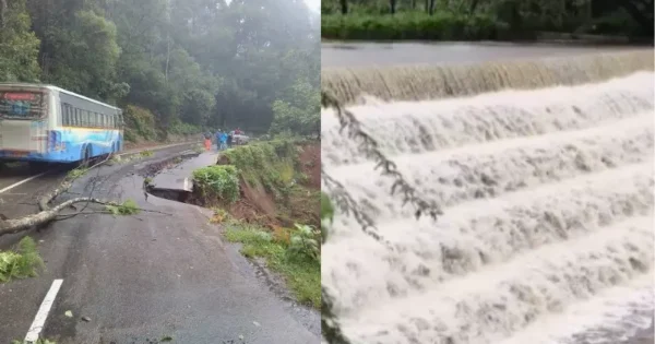 flash floods hit kottakudi river in tamil nadu tourists evacuated from anaipillaiyar falls