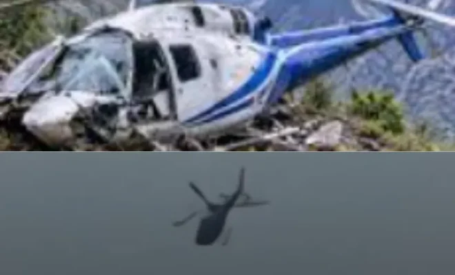 helicopter with 6 onboard crashes near uttarakhand’s badrinath route amid bad weather