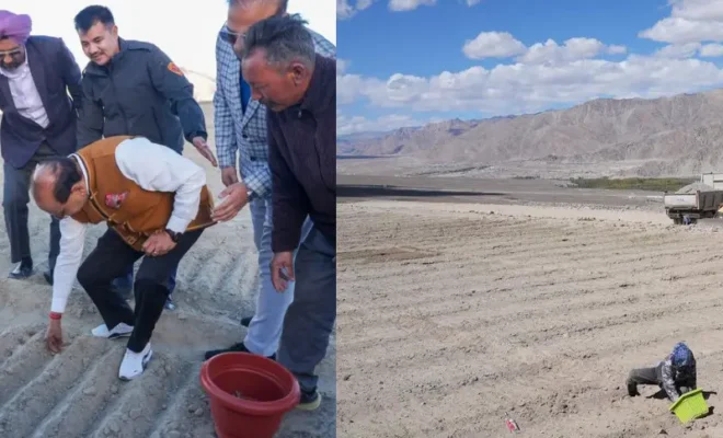 Ladakh Governor Vinai Kumar Saxena launches saffron cultivation under Project Him Sarovar
